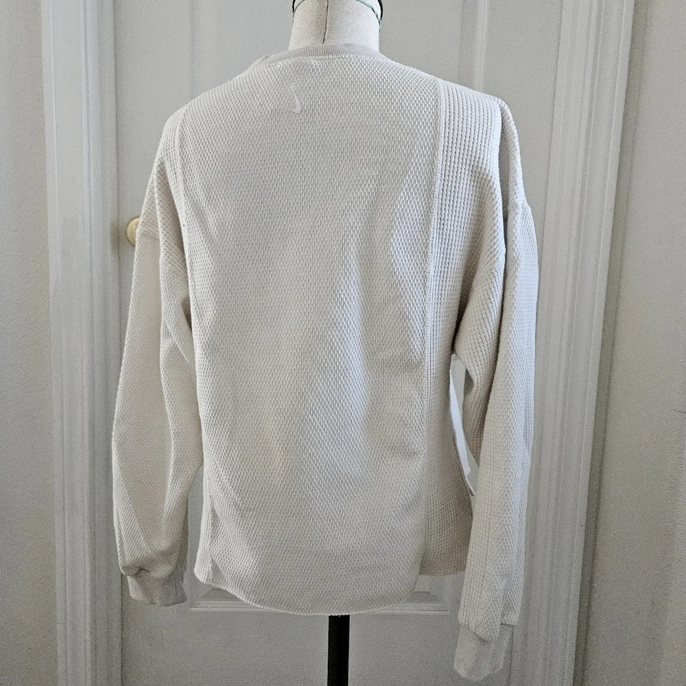 Nike Yoga Luxe waffle cover up sweat in off white XS
